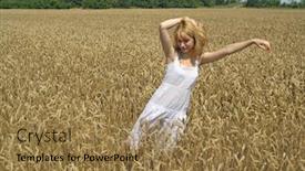  Presentation with scene - Slide deck consisting of idilic-scene-with-girl background and a coral colored foreground