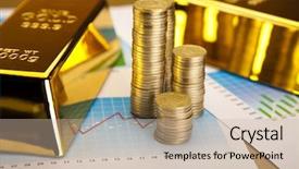  Presentation with gold bars - Cool new presentation theme with idiom - finance concept gold bars backdrop and a soft green colored foreground