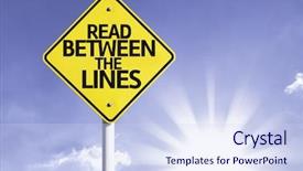  Presentation with lines - Beautiful slide set featuring idiom - read between the lines road backdrop and a sky blue colored foreground