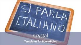  Presentation with italian - Cool new theme with idiom - sentence si parla italiano italian backdrop and a ocean colored foreground