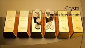  Presentation with gold bars - Cool new slides with idiom - stack of gold bars backdrop and a yellow colored foreground