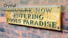  Presentation with paradise - PPT theme with idiom - you are now entering fools background and a mint green colored foreground