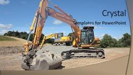  Presentation with building construction - Theme with idle on a building construction background and a teal colored foreground