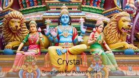  Presentation with hindu - Amazing theme having idol - fragment of decorations backdrop and a gold colored foreground