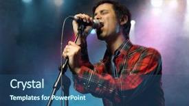  Presentation with stage - Presentation design consisting of idol - low angle view background and a ocean colored foreground