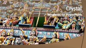  Presentation with hindu - PPT layouts consisting of idol people - hindu temple statue background and a coral colored foreground