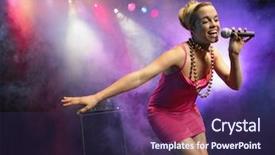  Presentation with stage - Colorful presentation theme enhanced with social work - woman in the black suite backdrop and a gray colored foreground.