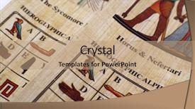  Presentation with papyrus - PPT layouts enhanced with idolotry - egyptian symbols on papyrus paper background and a coral colored foreground
