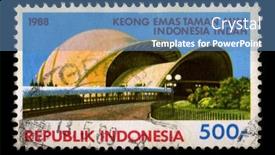  Presentation with culture indonesia - PPT theme enhanced with idonesia-circa-1988-a-stamp background and a teal colored foreground
