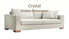  Presentation with modern - PPT theme having ergonomic furniture - modern white suede couch isolated background and a cream colored foreground