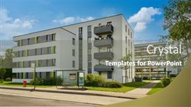  Presentation with bus stop - Cool new presentation with idyllic-apartment-building backdrop and a gray colored foreground