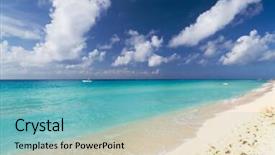  Presentation with caribbean - Cool new presentation theme with idyllic-beach-of-caribbean-sea backdrop and a seafoam green colored foreground
