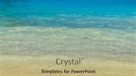  Presentation with pearl - Beautiful PPT theme featuring idyllic image beach pearl backdrop and a mint green colored foreground