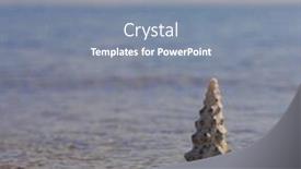  Presentation with treasure - Beautiful slide deck featuring idyllic image beach treasure backdrop and a gray colored foreground