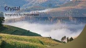  Presentation with transylvania - Theme with idyllic landscape with sheep farm background and a seafoam green colored foreground