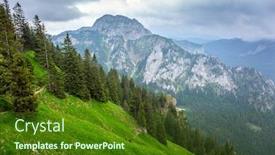  Presentation with scenery - Amazing presentation theme having idyllic scenery of bavarian alps in germany backdrop and a tawny brown colored foreground