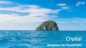  Presentation with art seascape nature sea - Audience pleasing PPT layouts consisting of paradise island relaxing getaway - idyllic seascape sea scene backdrop and a teal colored foreground