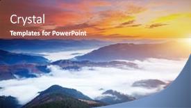  Presentation with earth eye - Slide deck featuring idyllic-summer-sunset-over background and a coral colored foreground