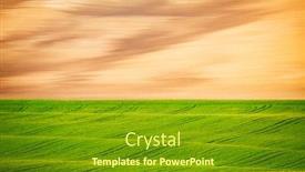  Presentation with minimalistic - Slide deck having idyllic-sunlight-on-the-wavy background and a tawny brown colored foreground