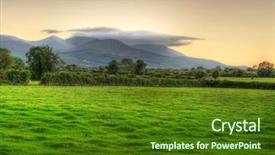  Presentation with irish - PPT theme having idyllic sunset scenery over irish background and a tawny brown colored foreground