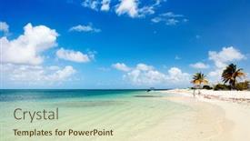  Presentation with sand ocean - Amazing slide deck having idyllic-tropical-beach-on-barbuda backdrop and a soft green colored foreground