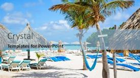  Presentation with white sand - PPT theme enhanced with idyllic-tropical-beach-with-white background and a light blue colored foreground