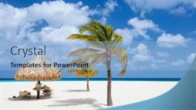  Presentation with turquoise beach - Slides enhanced with idyllic-tropical-beach-with-white background and a light blue colored foreground