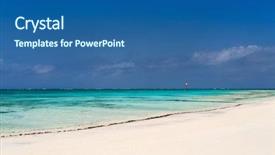  Presentation with white sand - Beautiful slides featuring idyllic-tropical-beach-with-white backdrop and a ocean colored foreground