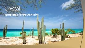  Presentation with turquoise beach - Presentation featuring idyllic-tropical-mangel-halto-beach background and a teal colored foreground