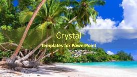  Presentation with scenery - PPT theme having idyllic-tropical-nature-of-exotic background and a tawny brown colored foreground