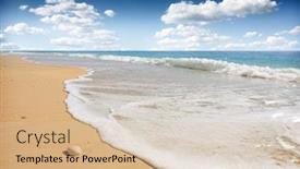  Presentation with sand - Colorful presentation theme enhanced with idyllic-tropical-sand-beach backdrop and a  colored foreground