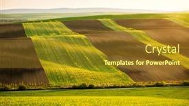  Presentation with earth land - Slides consisting of idyllic-undulating-fields-and-cultivated background and a tawny brown colored foreground