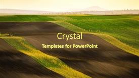  Presentation with earth land - PPT layouts enhanced with idyllic-undulating-fields-and-cultivated background and a tawny brown colored foreground
