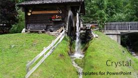  Presentation with water top view of amazon - Slide deck with idyllic-view-of-an-old background and a yellow colored foreground