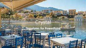  Presentation with fishing boat - Presentation design enhanced with idyllic-view-of-the-picturesque background and a coral colored foreground