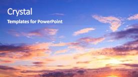  Presentation with skies - Audience pleasing presentation design consisting of idyllic wallpaper burning skies backdrop and a cobalt blue colored foreground