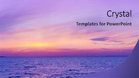  Presentation with skies - Presentation theme with idyllic wallpaper burning skies background and a light blue colored foreground