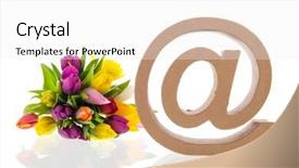  Presentation with white flowers - PPT theme having ied - e-sign with bouquet flowers isolated background and a white colored foreground