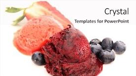  Presentation with cream - Presentation having ied - fruit ie cream isolated background and a sky blue colored foreground