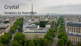  Presentation with eiffel tower paris france - Theme consisting of iena avenue kleber avenue and the eiffel tower in paris france background and a light gray colored foreground