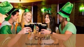  Presentation with irish - Beautiful PPT layouts featuring ierland - smiling friends with irish accessory backdrop and a red colored foreground