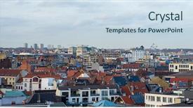  Presentation with brussels - PPT theme having iews - iew of brussels background and a sky blue colored foreground