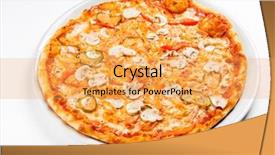  Presentation with pizza technology - PPT theme consisting of iews - pizza on the white background and a  colored foreground