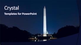  Presentation with city night - Presentation theme with iews - washington monument with us capitol background and a navy blue colored foreground