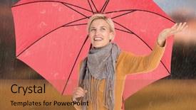  Presentation with i see you - Amazing slide deck having if its raining against country backdrop and a red colored foreground