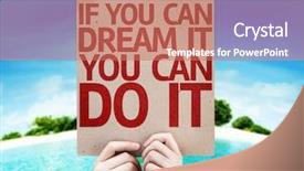  Presentation with dream - PPT theme featuring if you can dream it background and a coral colored foreground
