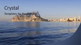  Presentation with blue mountain - PPT layouts having ifach-penon-mountain-in-calpe background and a light blue colored foreground