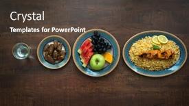  Presentation with fruit water - Audience pleasing theme consisting of iftar-food-dishes-places backdrop and a dark gray colored foreground