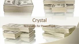  Presentation with mobile money gratuit - Amazing PPT theme having ig pile of money dollars backdrop and a soft green colored foreground