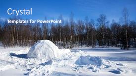  Presentation with landscape - Presentation theme consisting of igloo-in-a-winter-landscape background and a teal colored foreground
